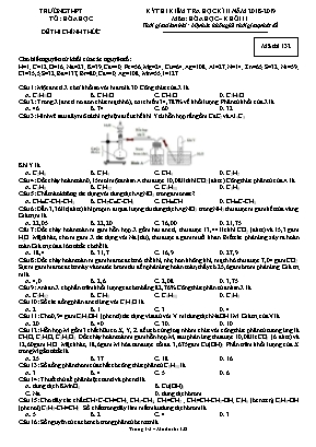 Đề thi kiểm tra học kỳ II môn Hóa học Lớp 11 - Mã đề 132 - Năm học 2018-2019